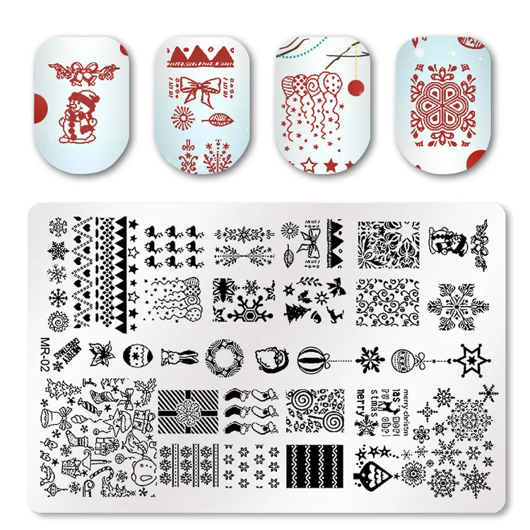 1 PC New Arrials Nail Art Stamping Plates Transfer Templates Christmas Style DIY Printing Pemplate | Красота и здоровье