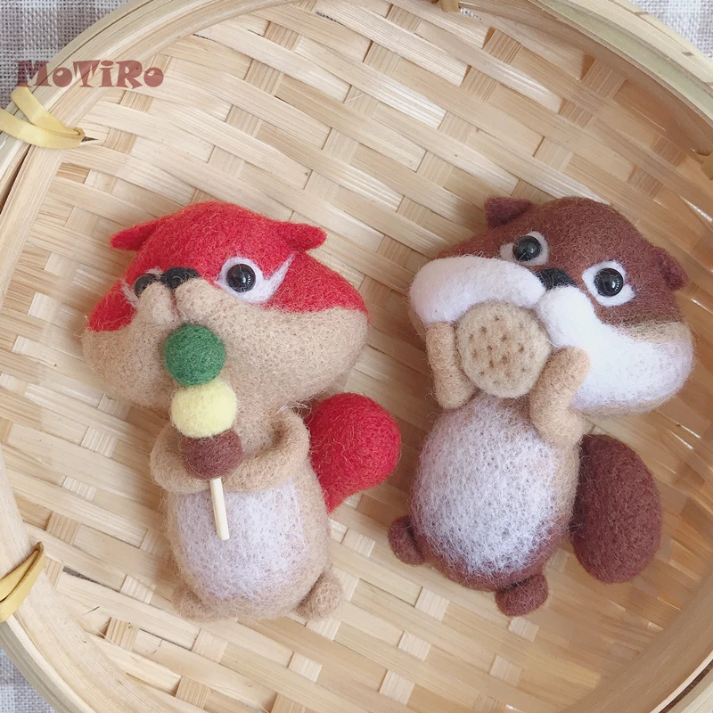 MoTiRo, нетканый войлочный материал, DIY посылка, жадная белка серия Шерсть Войлок тыкается киттинг для кулона/украшения/подарок ручной работы