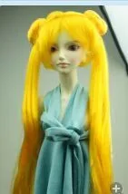 9-10 дюймов BJD кукла парик двойная лошадь серебряный цвет Сейлор лунный парик - Цвет: Цвет: желтый