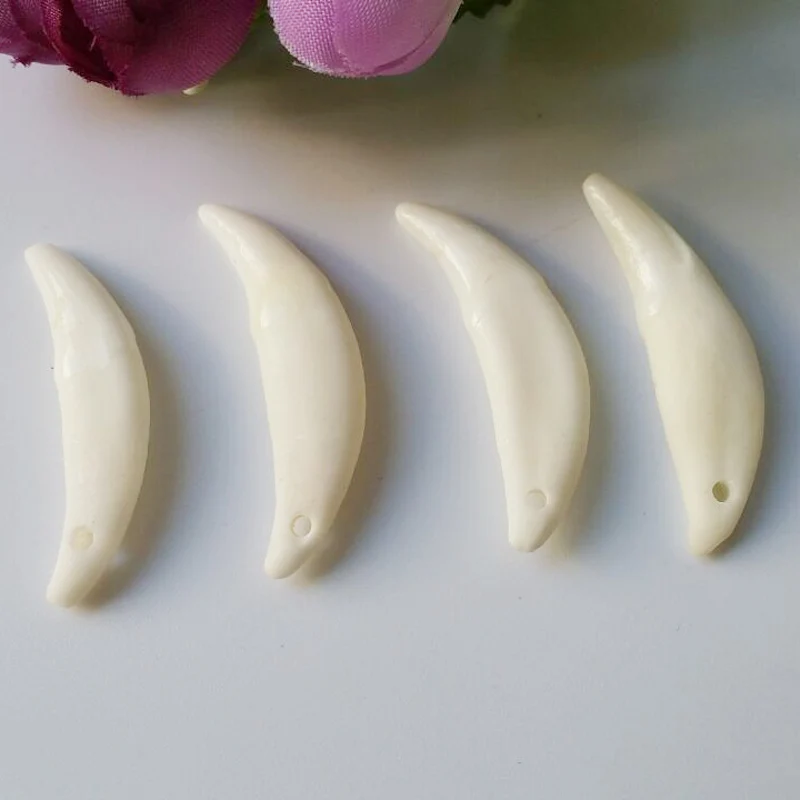 Тибетский костяной фигура из зуба амулет амулеты отбеленные белые зубы волка DIY