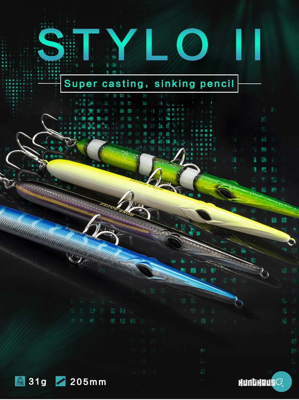 Hunthouse stylo карандашные рыболовные приманки Иглы Для Литья Рыбы карандашные приманки stickbaits плавающие/тонущие 205 мм рукодельные рыбки garfish