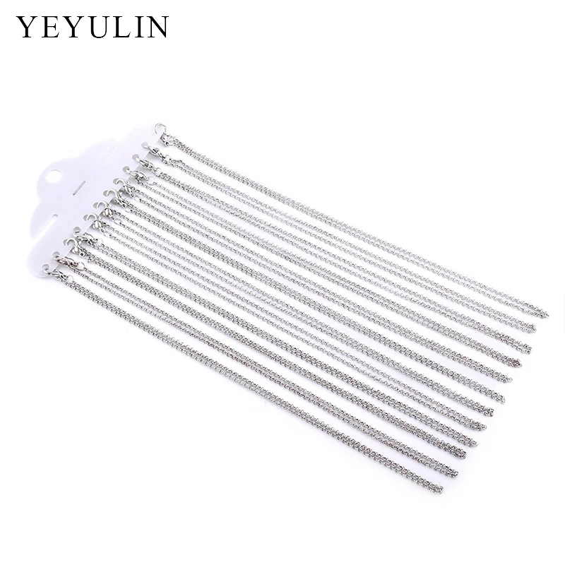 

12pcs High Quality Silver Color Alloy Necklace link Chain For Jewelry Making DIY Accessories