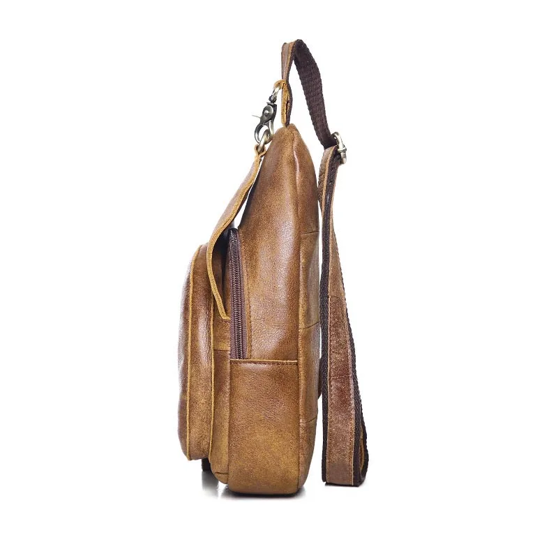 Известный бренд нагрудная сумка Мужская маленькая дорожная натуральная кожа