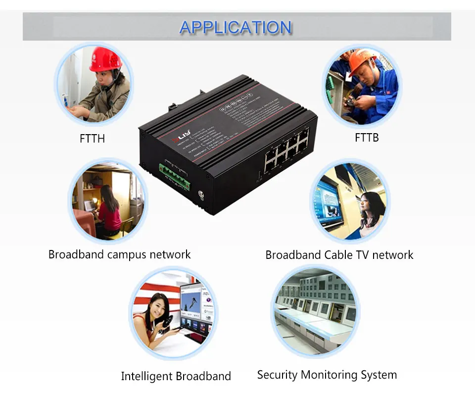 Bliy 8GT Лидер продаж 8 полный гигабитный порт Промышленный Коммутатор Ethernet 10/100/1000 M волокна коммутатора коммутатор gigabit PoE DC10~ 58 V