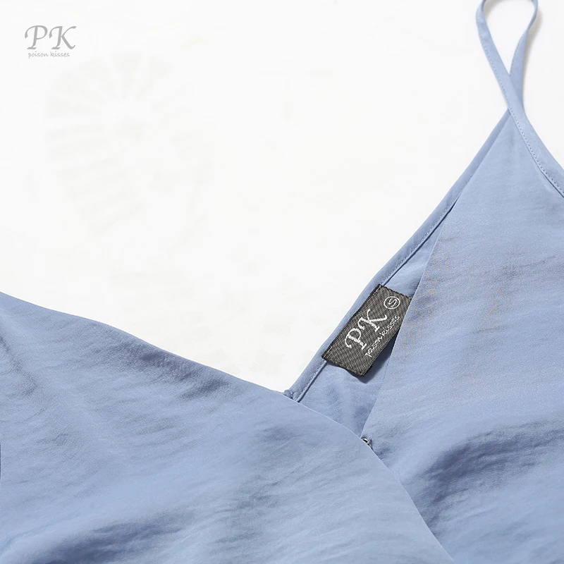 PK Синий боди женские летние с кисточками v-образным вырезом пляжные комбинезоны