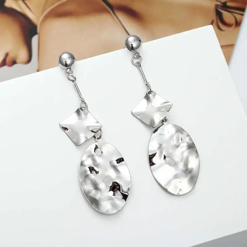 Женские длинные серьги-подвески золотого и серебряного цвета вечерние серьги в