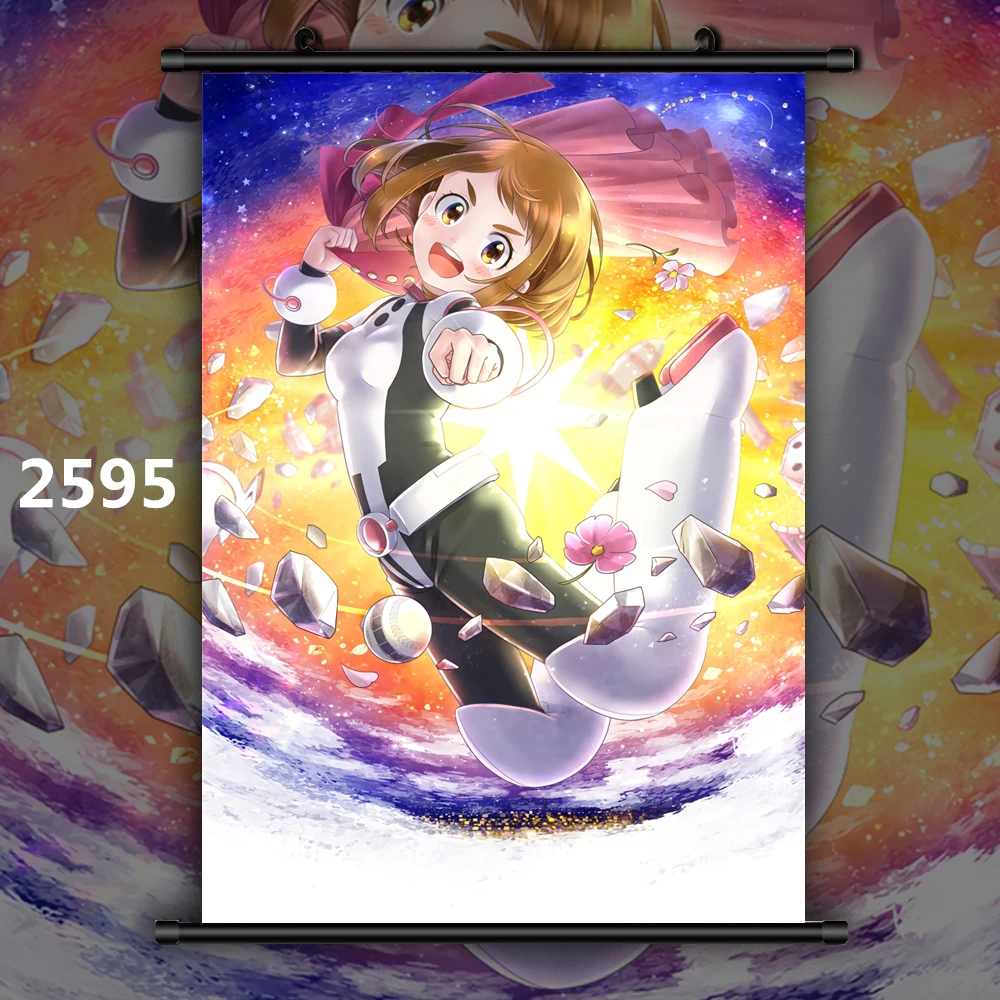 2595 Boku no My Hero Academy Ochaco Uraraka химико Тога yaoyoarozu Momo Asui Tsuyu Ashido Mina Аниме Манга настенный плакат прокрутки - Цвет: 2595