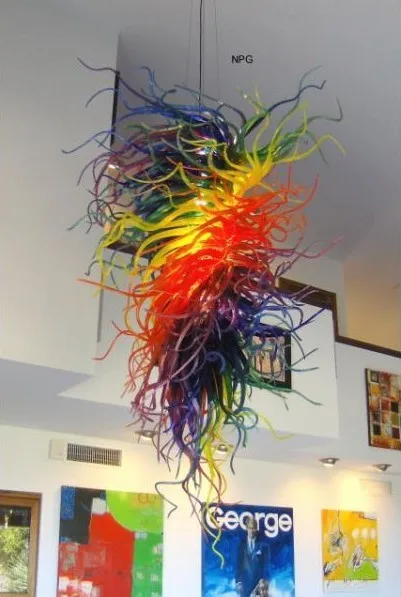 Современная большая люстра в форме белого светодиода красочное художественное