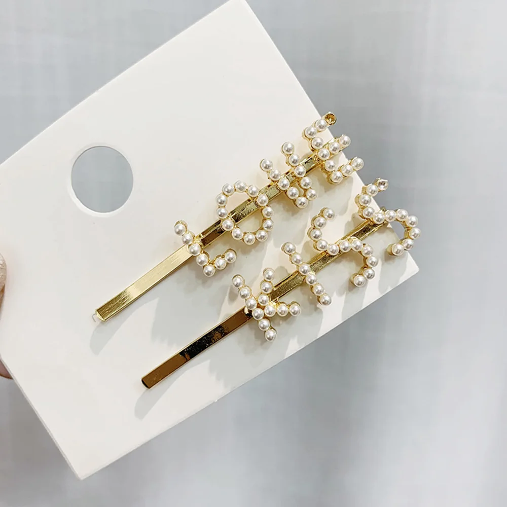 Модная Милая заколка для волос девочек принцесс с жемчугом металлическая