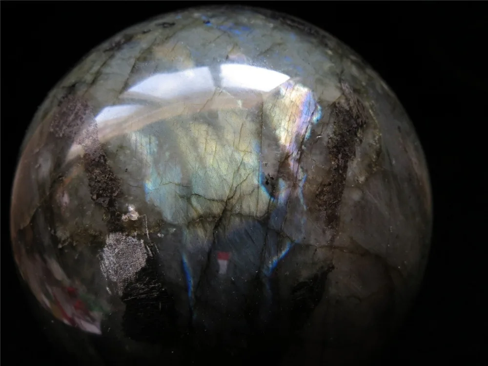 ZSR A j00880 fire blue rainbow labradorite natural quartz crystal sphere ball | Дом и сад