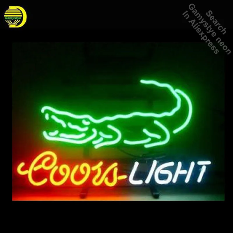Coors Light Crocodi неоновая вывеска искусство ручной работы неоновые лампы уникальная