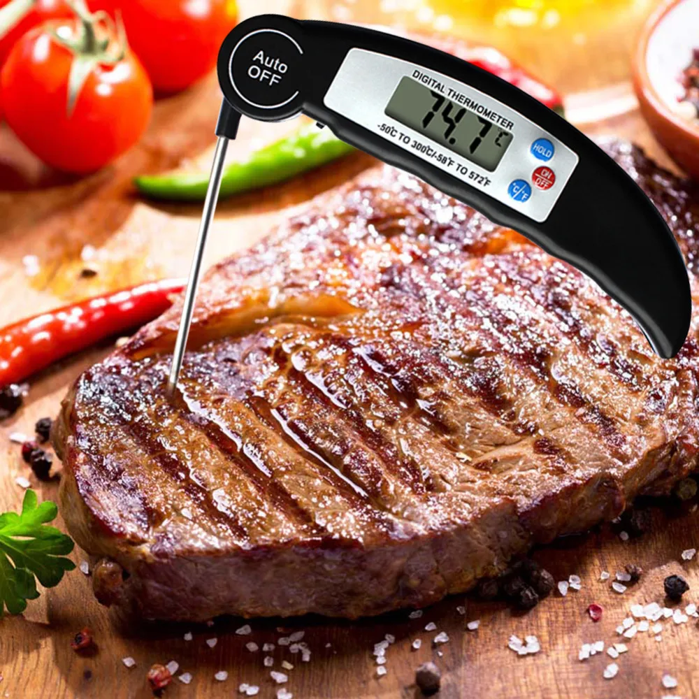 Digital Cooking Water Oil Tools Instant Read Probe Thermometer Foldable Food BBQ Meat Oven Folding Kitchen Thermometer Grill