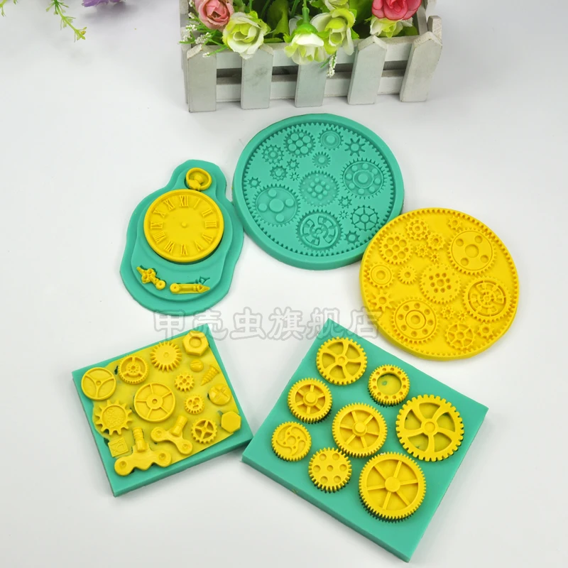 Стимпанк тема шестерни винт помадка торт Силиконовая форма промышленное