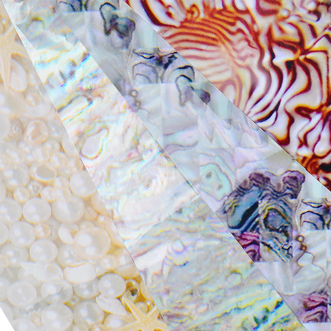 Голографический градиентный мраморный дизайн 16 шт. бумажные наклейки для ногтей