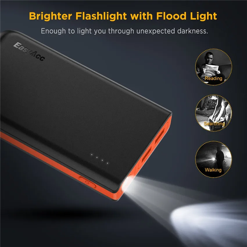 EasyAcc 13000 мАч power Bank 2 usb порта 18650 Внешний аккумулятор зарядное устройство для Xiaomi huawei мобильный телефон планшет
