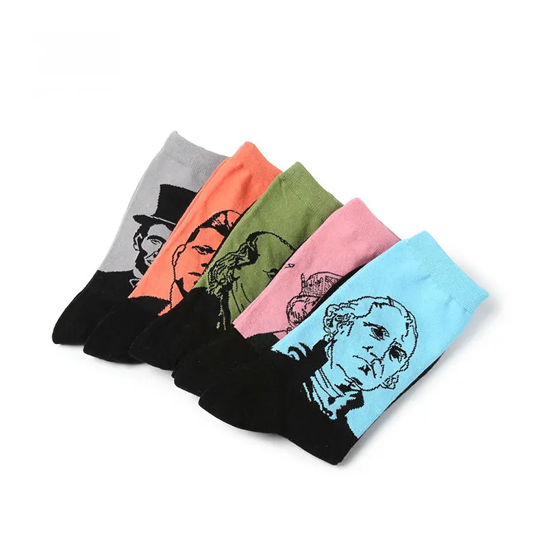 Носки мужские в литературном стиле из чистого хлопка|socks retro|brand new sockssocks style |