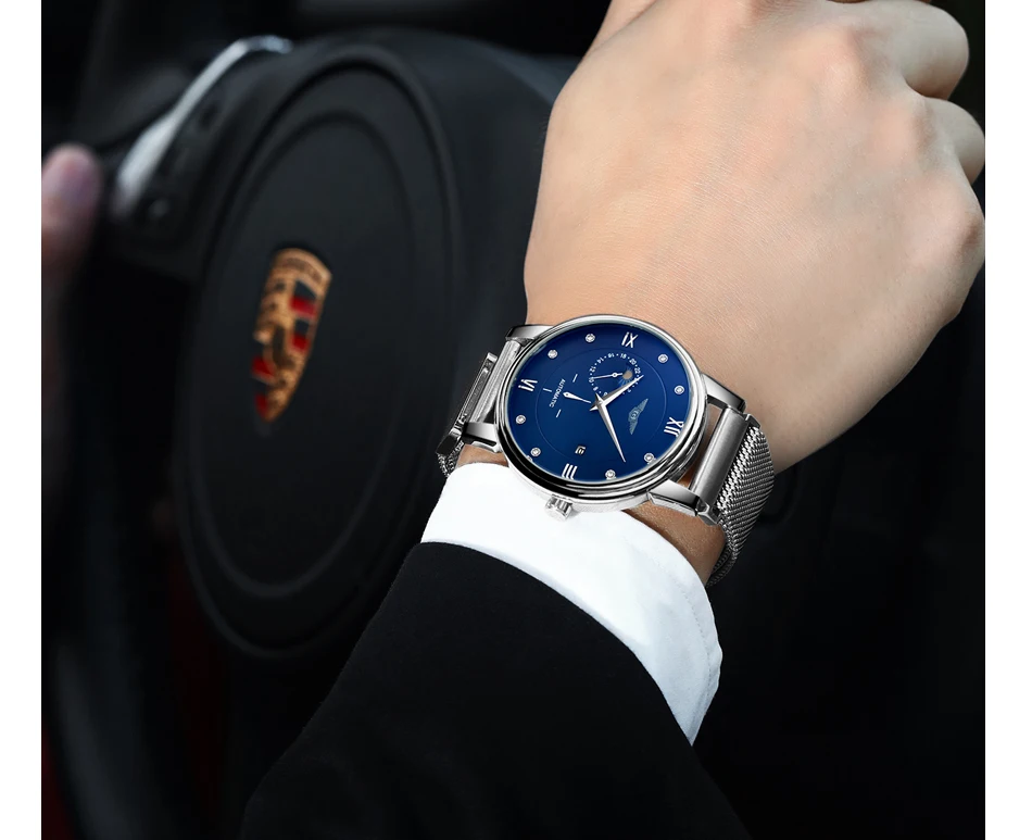 GUANQIN механические Роскошные Брендовые мужские деловые автоматические часы с фазой Луны Мужские полностью стальные водонепроницаемые наручные часы Relogio Masculino A