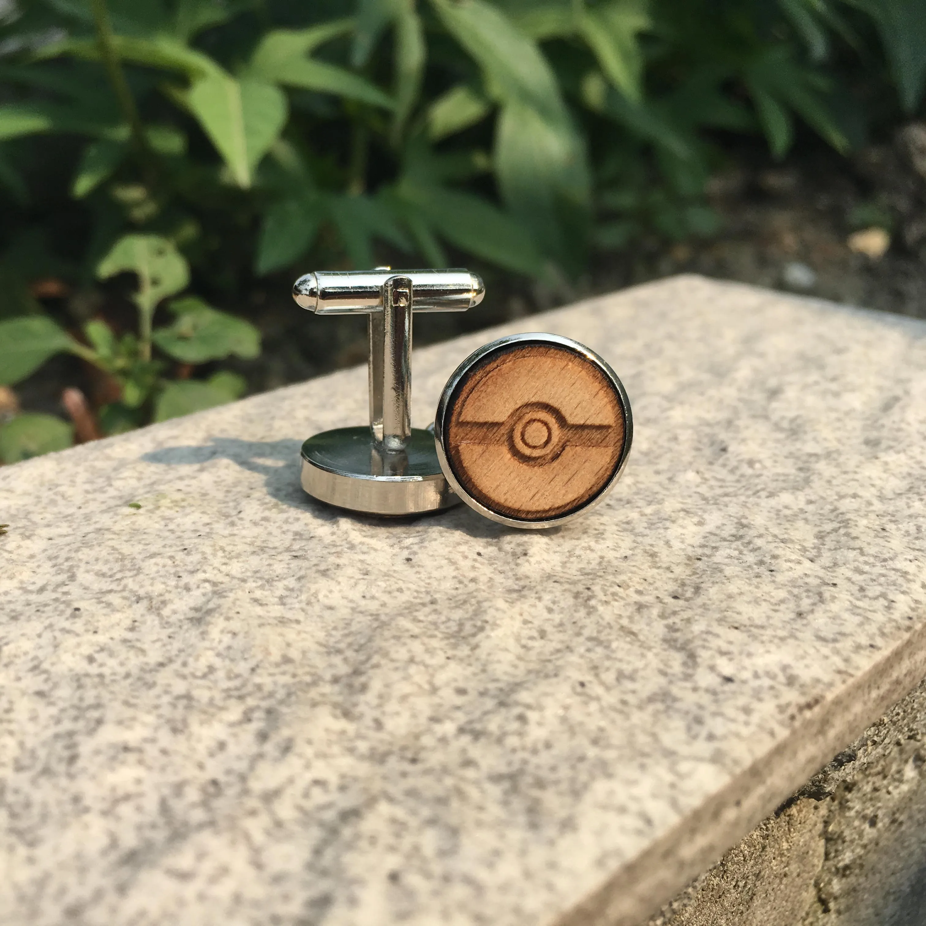 Poke деревянные Запонки Go свадебный подарок Женихи Ball X 1 пара|cuff links|wooden cuff linkswood