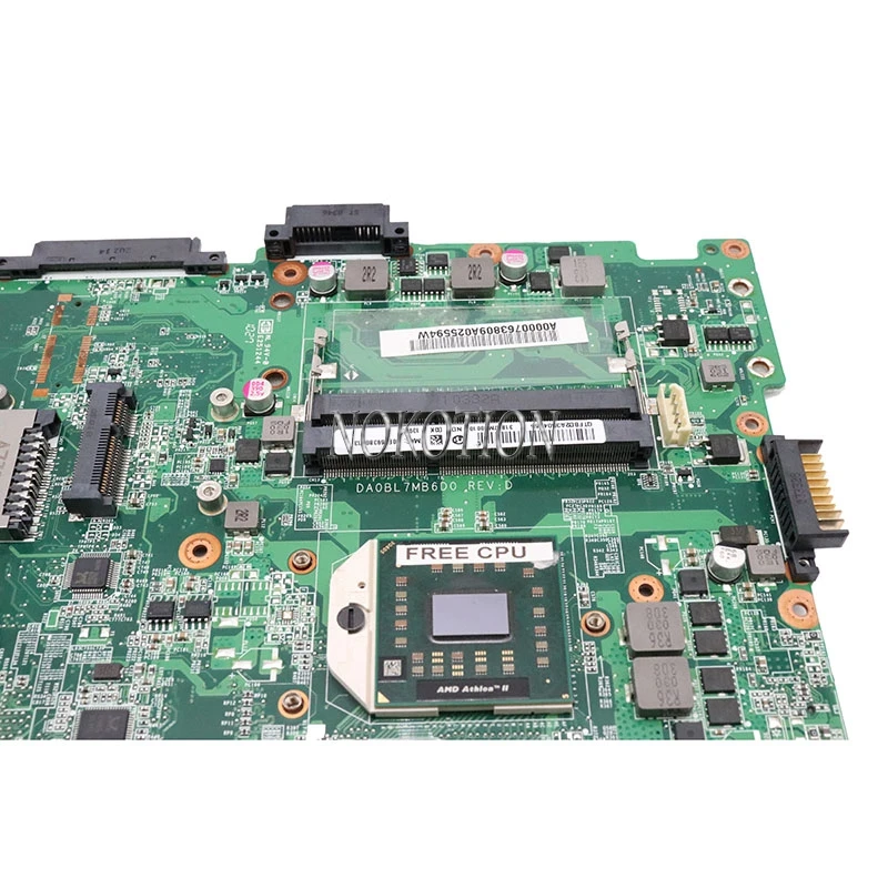 NOKOTION A000076380 материнская плата для ноутбука Toshiba Satellite L655D L650D Socket s1 ddr3 DA0BL7MB6D0