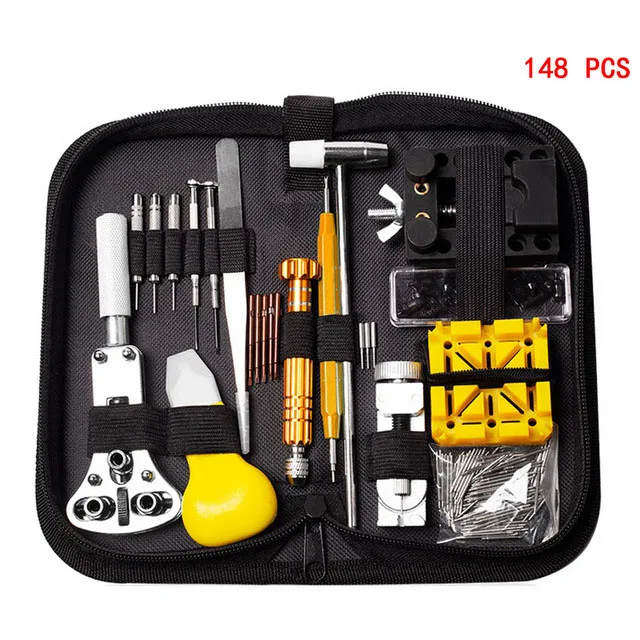 148 pcs set Leecnuo 148 шт. набор инструментов для ремонта часов Металлический Набор для регулировки браслета открывалка пружина тяги Бар очищающий состав, применяемый в ремонте часов инструменты для часов - Цвет: 148 pcs set