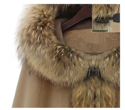 2019 Big Soft Fur Collar Poncho /Big Size Wool Coat Women/ Winter Cape Manteaux Femme Hiver | Женская одежда