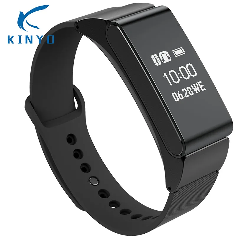 Смарт-часы Kinyo беспроводные Bluetooth-наушники с Шагомером фитнес-браслет PK mi band 2019 |