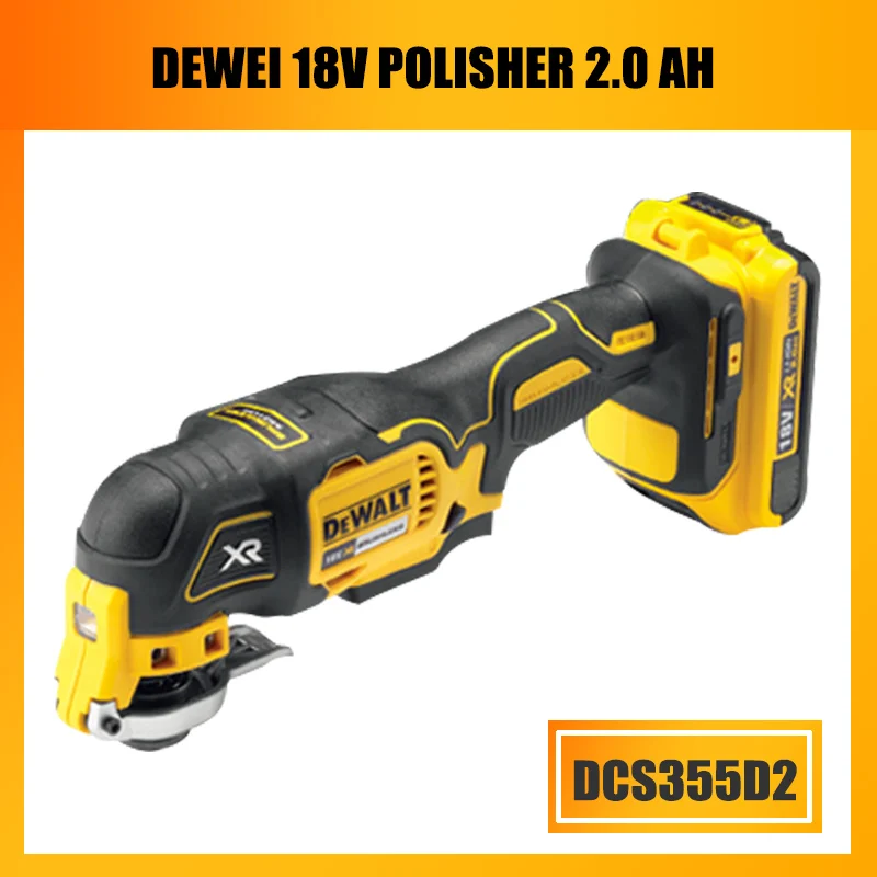 DEWALT 18 бесщеточным двигателем полировальный станок деревообрабатывающий DCS355 двойной Мощность 2.0AH - Цвет: DCS355D2