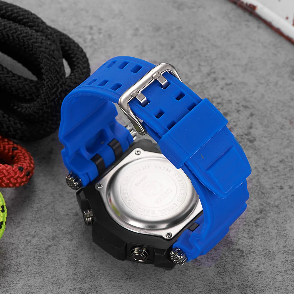 OHSEN LED цифровые кварцевые наручные часы мужские синие модные уличные спортивные