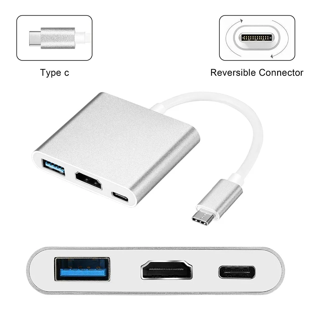 Type-c to HDMI Charging Adapter Converter USB-C 3.1 Hub MacBook Pro Pixel Mate10 S8+ S9 Plus Nintend Switch mini Dock TV | Электроника
