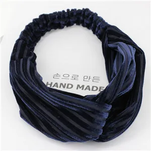 Navy Headband Новое поступление, модная женская бархатная Базовая повязка на волосы с крестиком для девушек, элегантная повязка на голову для колледжа, женские мягкие аксессуары для волос - Цвет: Navy Headband