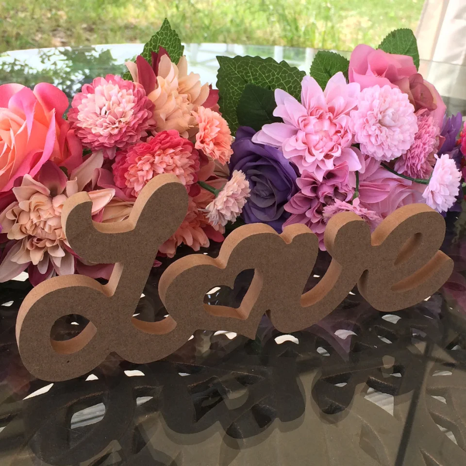 Любовь буквы дерево Винтаж отдельно свадебное украшение Настоящее слово Буквы