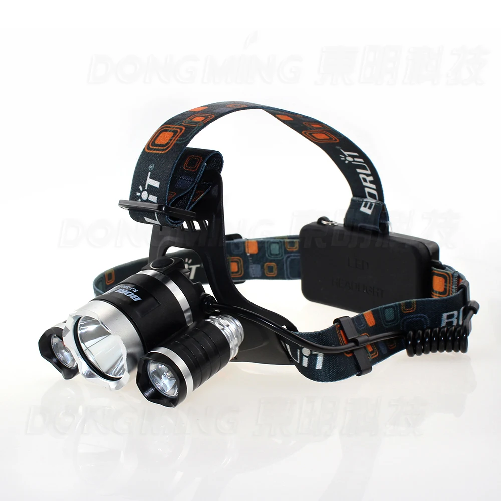 

4modes 3 led headlamp CREE XML T6+2*R2 5000 Lumen head flashlight Rechargeable Headlight frontale lamp For Hunting camping