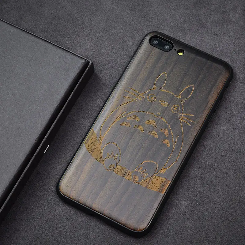 as picture Новинка, чехол для iPhone 8, черный, черное дерево, чехол, для iPhone 8 plus, резной, TPU, бампер, Деревянный чехол для iPhone 7, 6, 6s plus - Цвет: as picture