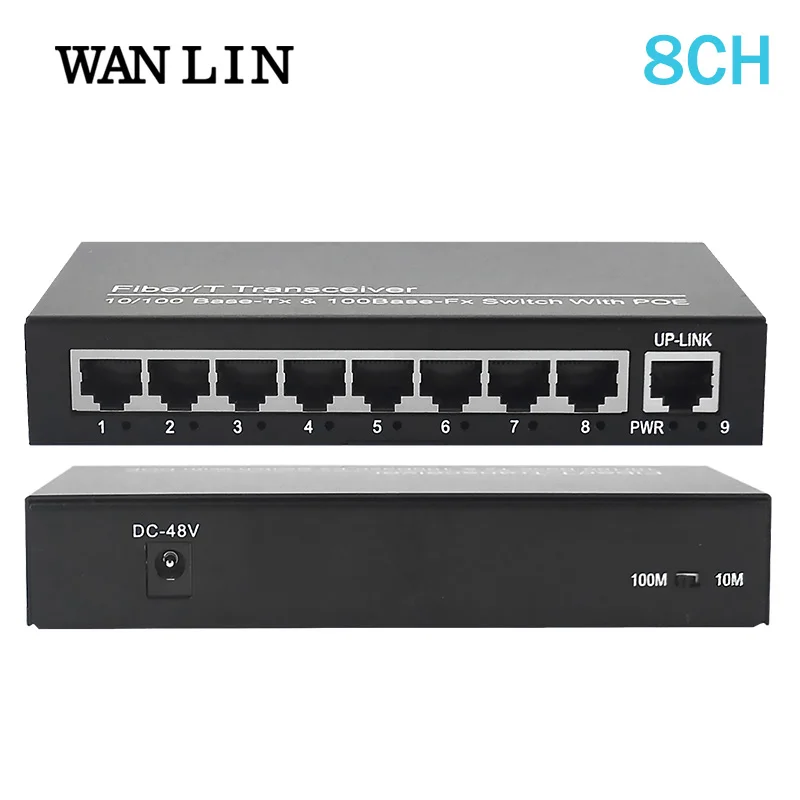WANLIN 8 портов 4 порта PoE коммутатор 10/100 Мбит/с IEEE802.3af/at Max 120 Вт мощность для ip-камеры с