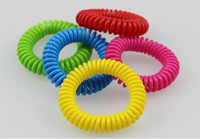 Mosquito Repellent Phone Ring Summer Natural Plant Oils Strap Elastic Anti-mosquito Bracelet Spiral Hand Wrist SN1472 | Дом и сад
