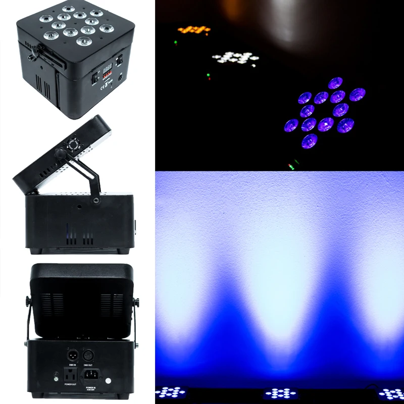 (Комплект из 4) беспроводной DMX светодиодный просветильник Тор 6-в-1 RGBAW UV Freedoom на