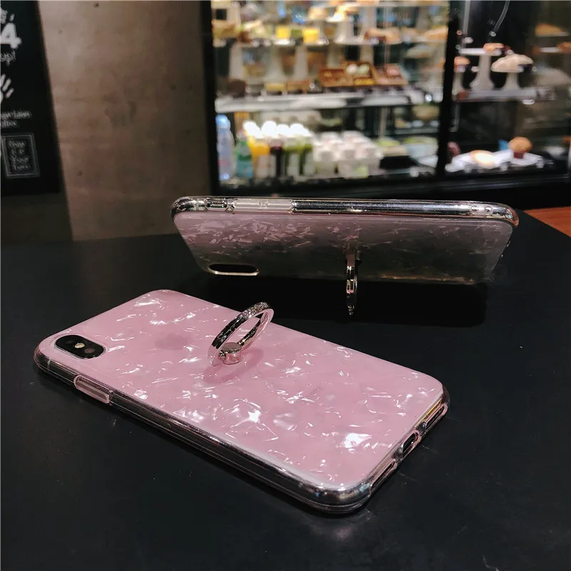Мягкий блестящий чехол из ТПУ для iPhone 7 8 чехлы с рисунком в виде ракушки мечты X XS