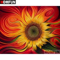homfun 5d diy diamond painting full squareround drill sunflower flower 3d embroidery cross stitch gift home decor a02135