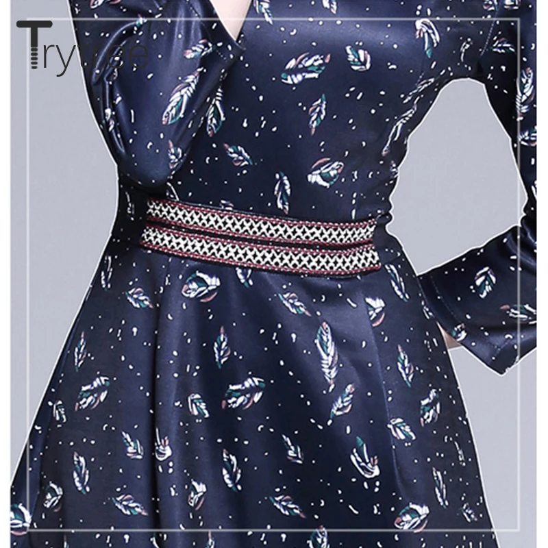 Trytree весеннее летнее платье Элегантное ТРАПЕЦИЕВИДНОЕ женское с карманами три