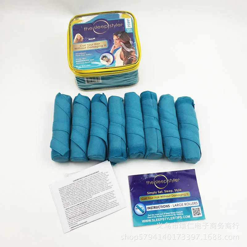 Retail Box Новинка года 8 шт./компл. хорошее качество длинные ролики бигуди сна комплект для укладки волос роликовые бигуди Спиральные Кудри DIY Инструменты Наборы - Цвет: Retail Box
