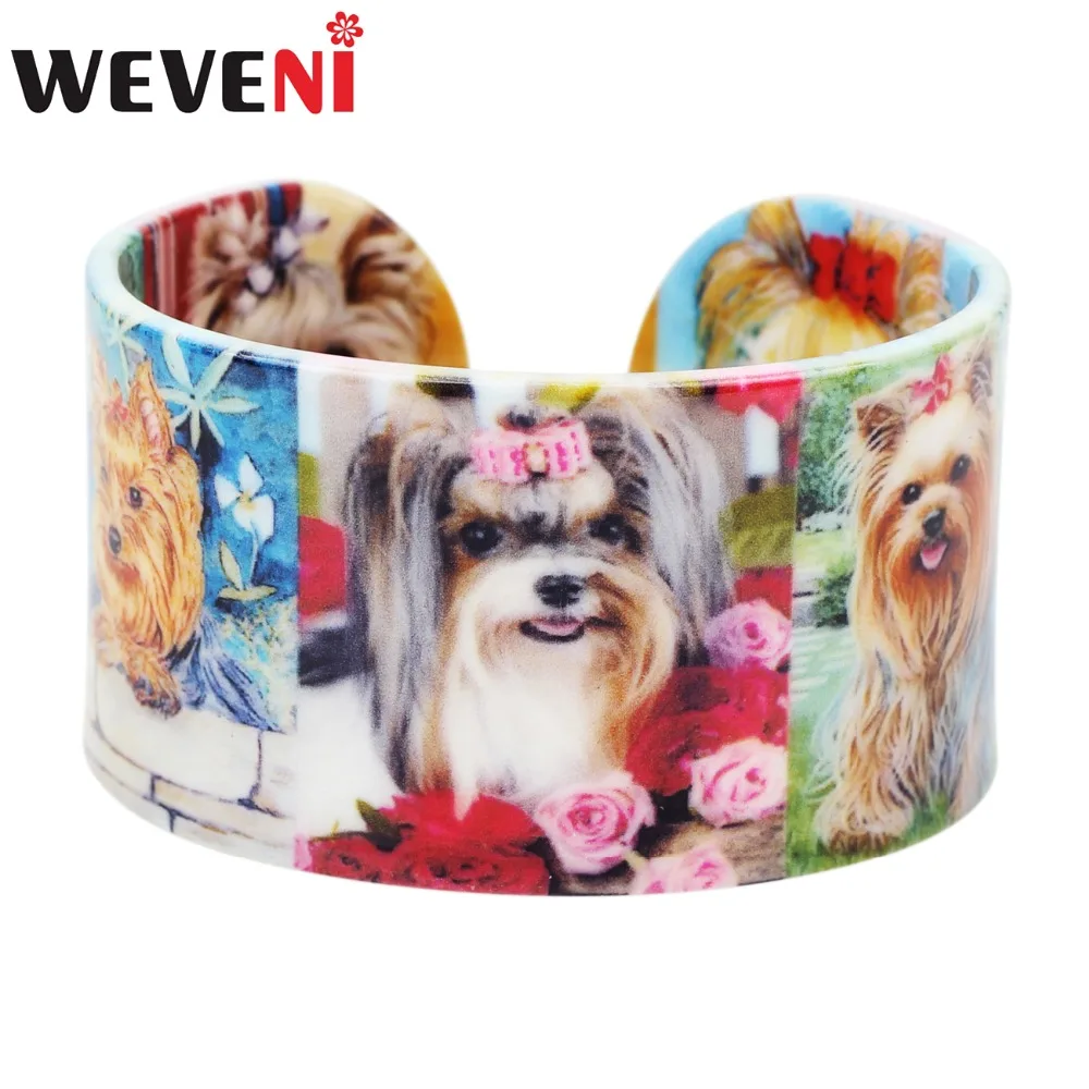 WEVENI пластиковые цветочные браслеты Shih Tzu с собакой индийские модные животными