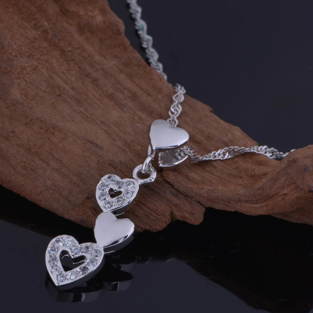 White/Rose GD Plated Necklace Heart Shape Mosaic Crystal Pendant For Valentine's Day Gift | Украшения и аксессуары