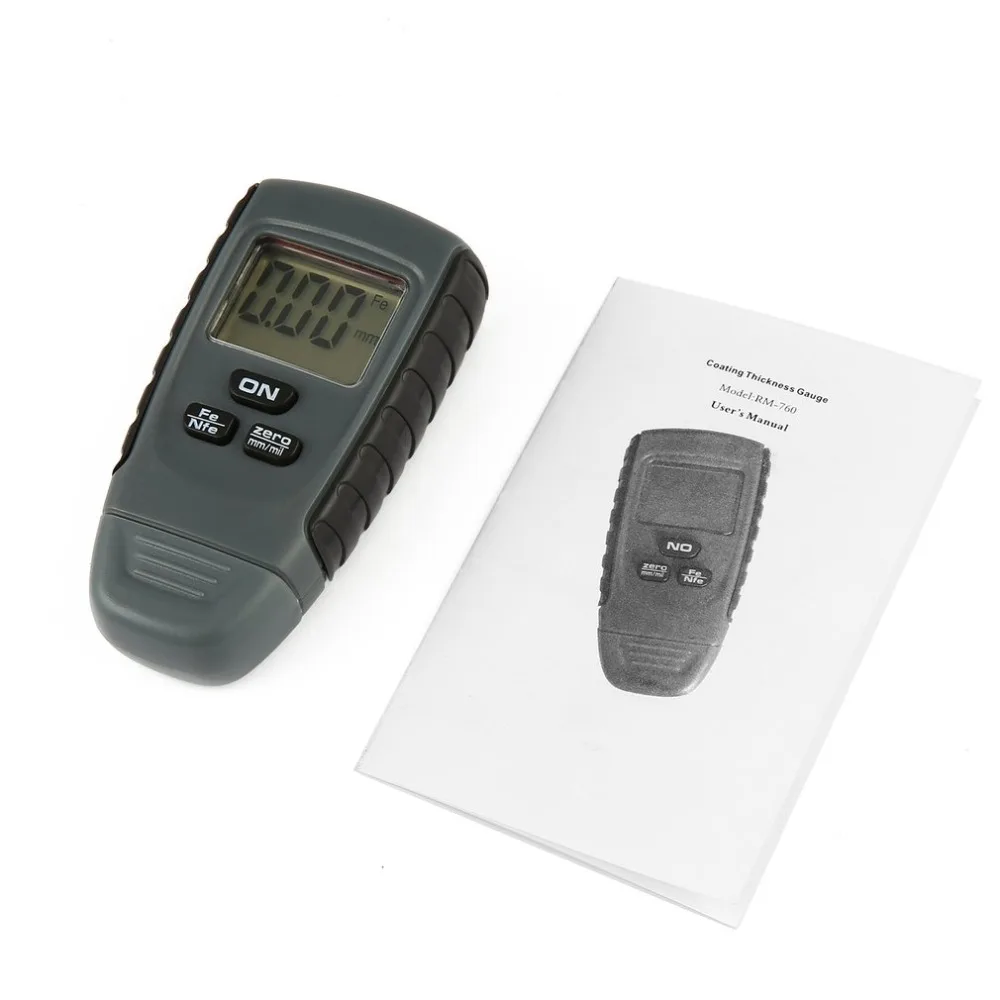 Digital Paint Coating Thickness Gauge Tester Car Painting 0-1.25mm for Measurement Instrument Iron Aluminum Base Metal | Инструменты
