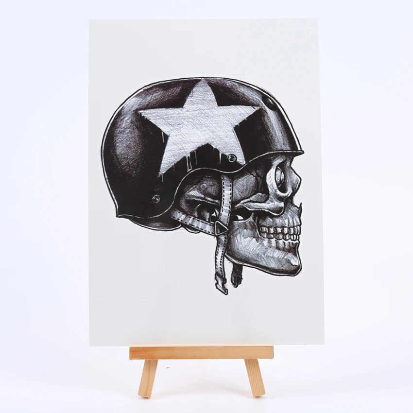 Временные тату с милым солдатом черепом Райаном для мужчин Эльза поддельная хна