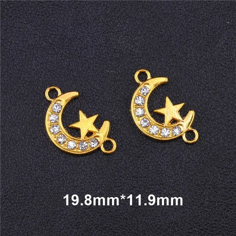 Gold 5pcs 5 шт. ислам полумесяц мусульманский Бог соединитель религиозный Бог Подвески кулон для DIY аксессуары для ювелирных изделий ручной работы - Цвет: Gold 5pcs