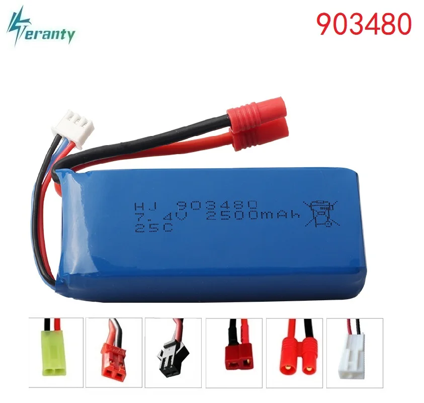 Высокая скорость батареи 903480 2500mAh 2S 7 4 V 25C Lipo батарея вертолета для Syma X8C X8W X8G с