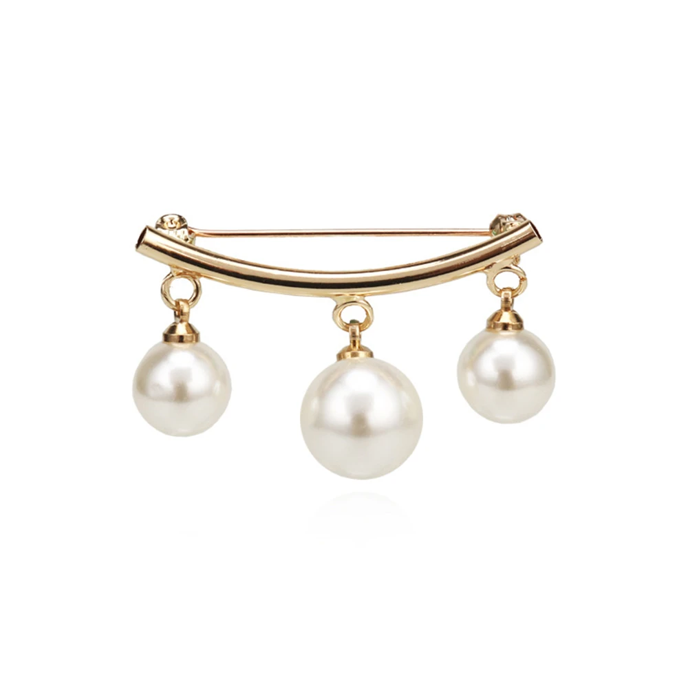 2019 New Fixed Straps Anti Slip Pin Simple Pearl Brooch Women's accessories Cardigan Wearing Pins Enamel All-match Z4 | Украшения и