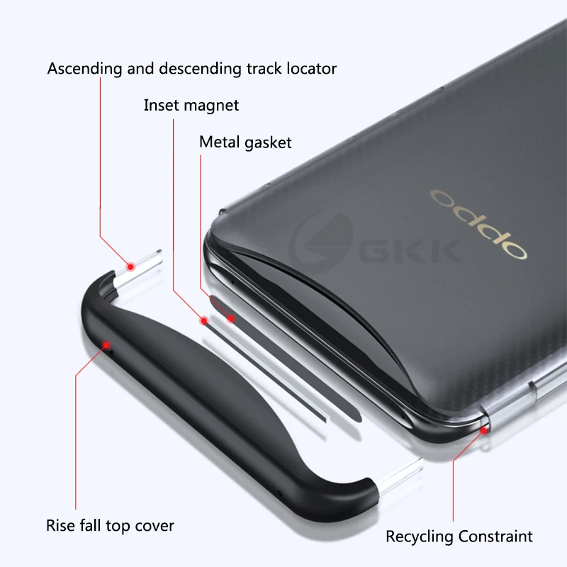 Роскошный чехол GKK для OPPO Find X полупрозрачный модный жесткий из поликарбоната