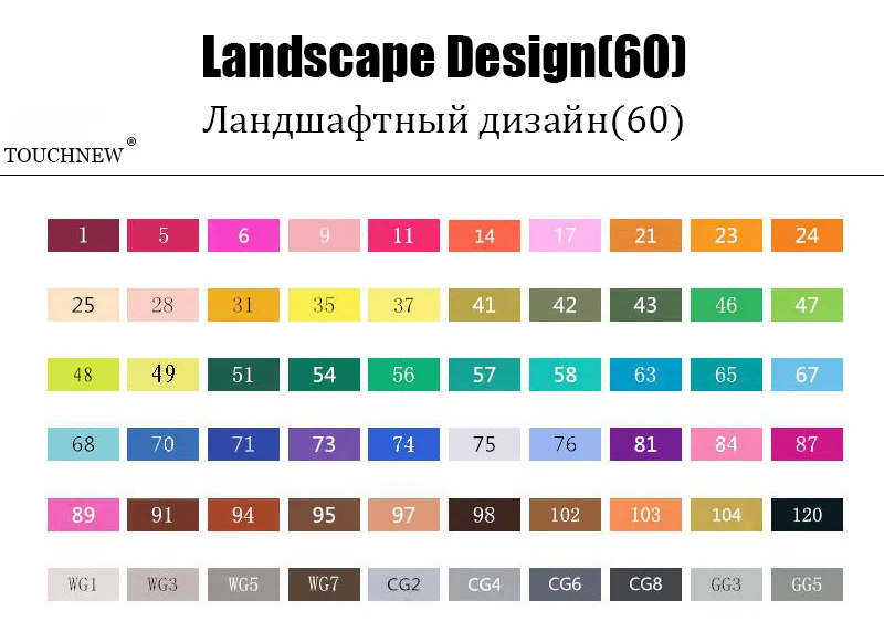 TOUCHNEW 60/80/168 Цвета набор маркеров для живописи на спиртовой основе двойной головой манги дизайн школьный рисунок эскиз Маркеры Ручка товары для рукоделия - Цвет: 60 Landscape set