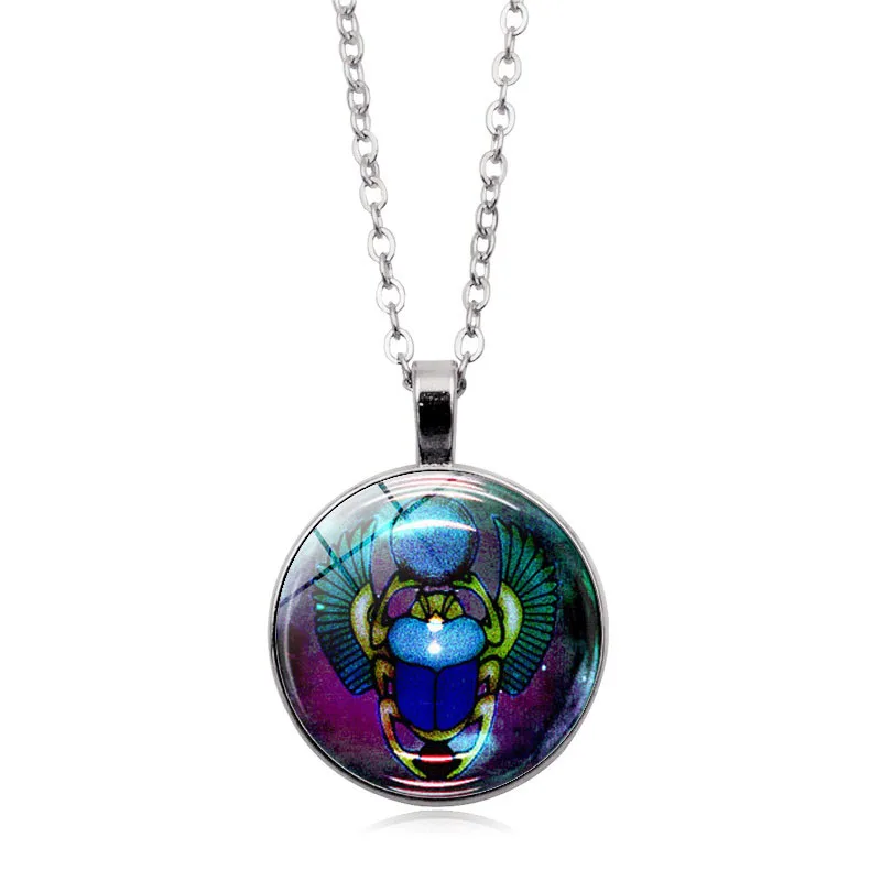 Египетский Жук с круглыми стеклянными подвесками подвески из сплава античные